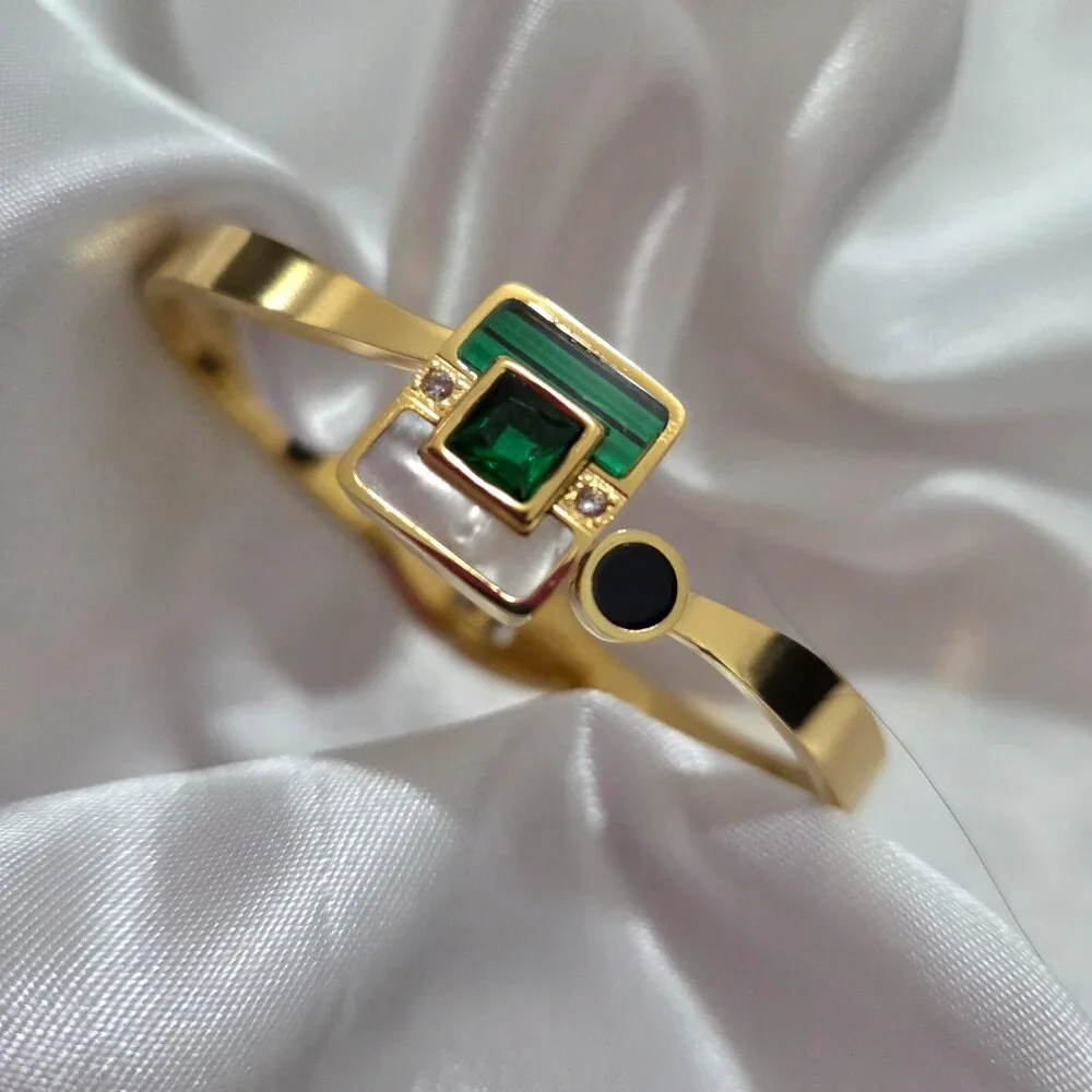 Gold Plated Stainless Steel VARIETY Bangle Bracelet Geometric Design SELECT